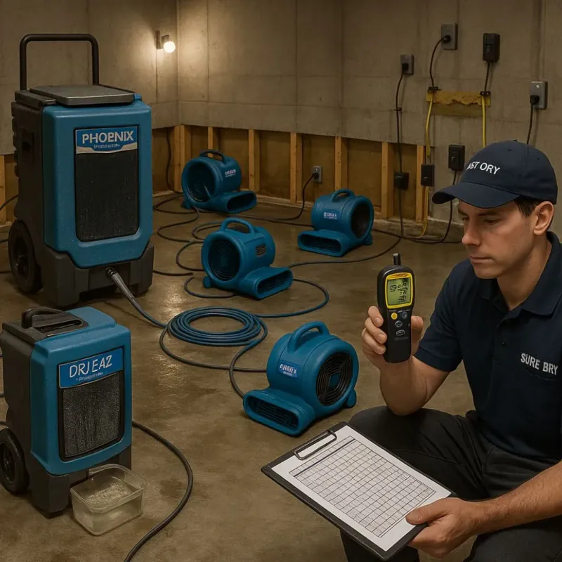 Structural Drying and Dehumidification process in Andalusia, IL